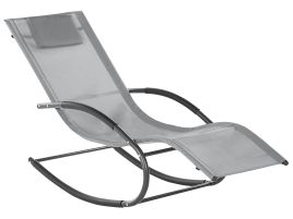 Steel Rocking Sun Lounger Light Grey CARANO II