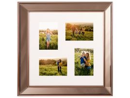Mirrored Multi Frame for 4 Photos Copper DABOLA