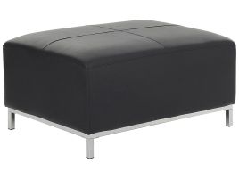 Leather Ottoman Black OSLO