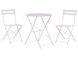 Steel Garden Bistro Set Purple FIORI