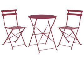 Steel Garden Bistro Set Burgundy FIORI