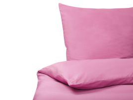 Cotton Sateen Duvet Cover Set 155 x 220 cm Pink HARMONRIDGE