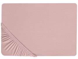 Cotton Fitted Sheet 180 x 200 cm Pink HOFUF