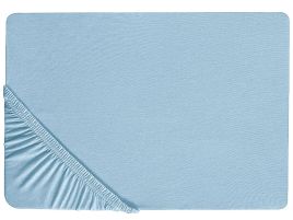 Cotton Fitted Sheet 180 x 200 cm Blue HOFUF