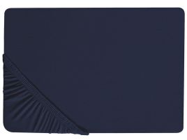 Cotton Fitted Sheet 200 x 200 cm Navy Blue HOFUF
