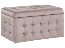 Velvet Storage Ottoman Pink MICHIGAN