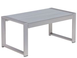 Aluminium Garden Coffee Table 90 x 50 cm Light Grey SALERNO
