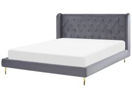 Velvet EU Super King Size Bed Grey FORBACH