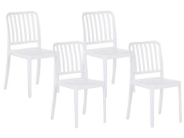 Set of 4 Garden Chairs White SERSALE