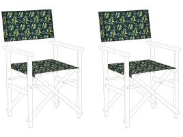 Set of 2 Garden Chair Replacement Fabrics Olives Pattern CINE