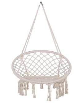 Macrame Hanging Chair White GABELLA
