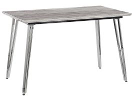 Dining Table 120 x 70 cm Marble Effect with Silver GREYTON