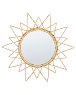 Rattan Sunburst Wall Mirror 61cm Natural