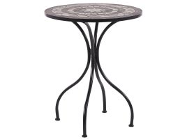Metal Garden Bistro Table Ã¸ 60 cm Black CARIATI