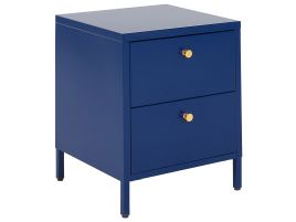 2 Drawer Steel Bedside Table Blue KYLEA