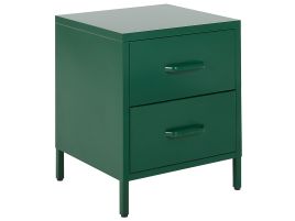 2 Drawer Steel Bedside Table Green