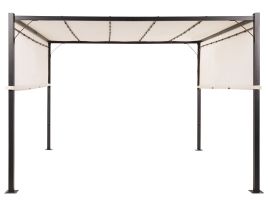Pergola with LED Lights 310 x 310 cm Beige PARGA