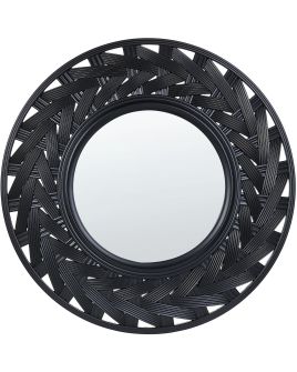 Round Wall Mirror 60cm Black