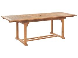 Extending Acacia Wood Garden Dining Table 160/220 x 90 cm Light Wood JAVA