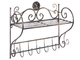Metal Bathroom Wall Shelf Black OSORNO