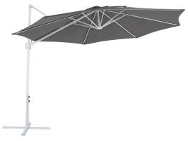 Cantilever Garden Parasol 2.95 m Dark Grey and White SAVONA II