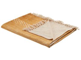 Cotton Blanket 130 x 180 cm Yellow FIROZABAD