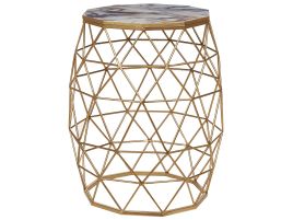 Marble Effect Wire Frame Side Table with Gold HALSEY