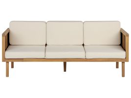 3 Seater Acacia Wood Garden Sofa Light BARATTI