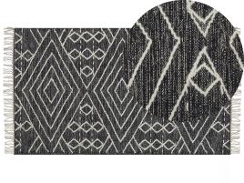 Cotton Area Rug 80x150cm Black and White