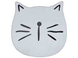 Kids Rug Cat Print 100cm Grey