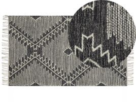 Cotton Area Rug 80x150cm Black and White