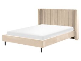 Velvet EU King Size Bed Beige VILLETTE