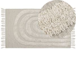Cotton Area Rug 80x150cm Light Beige