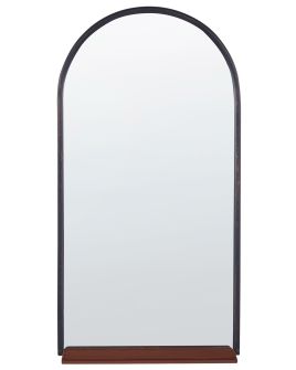 Wall Mirror with Shelf 40x67cm Black and Copper