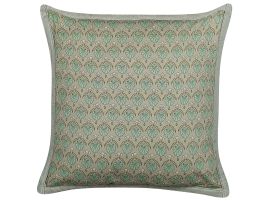 Cotton Cushion Leaf Pattern 45x45cm Green