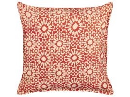 Cotton Cushion Geometric Pattern 45x45cm Red
