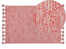 Cotton Area Rug 140x200cm Red