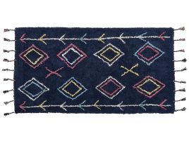 Cotton Area Rug 80x150cm Black