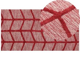 Cotton Area Rug 80x150cm Red