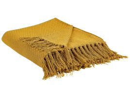 Cotton Blanket 125 x 150 cm Yellow YARSA