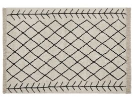 Cotton Area Rug 160x230cm Beige and Black