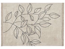 Cotton Area Rug 160x230cm Beige and Black