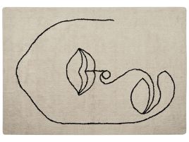 Cotton Area Rug 160x230cm Beige