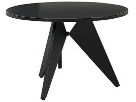 Round Garden Dining Table âŒ€110 cm Black OLMETTO
