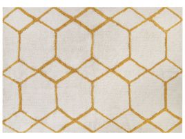 Shaggy Cotton Area Rug 160x230cm Off - White and Yellow