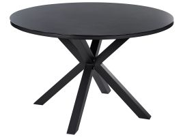 Round Garden Dining Table âŒ€120 cm Black MALETTO