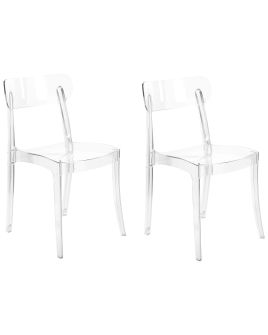 Set of 2 Dining Chairs Transparent COVINGTON