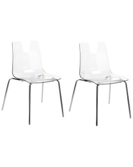 Set of 2 Dining Chairs Transparent SILERTON
