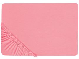 Cotton Fitted Sheet 160 x 200 cm Coral JANBU