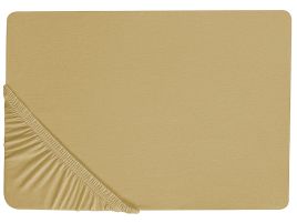 Cotton Fitted Sheet 140 x 200 cm Olive Green JANBU